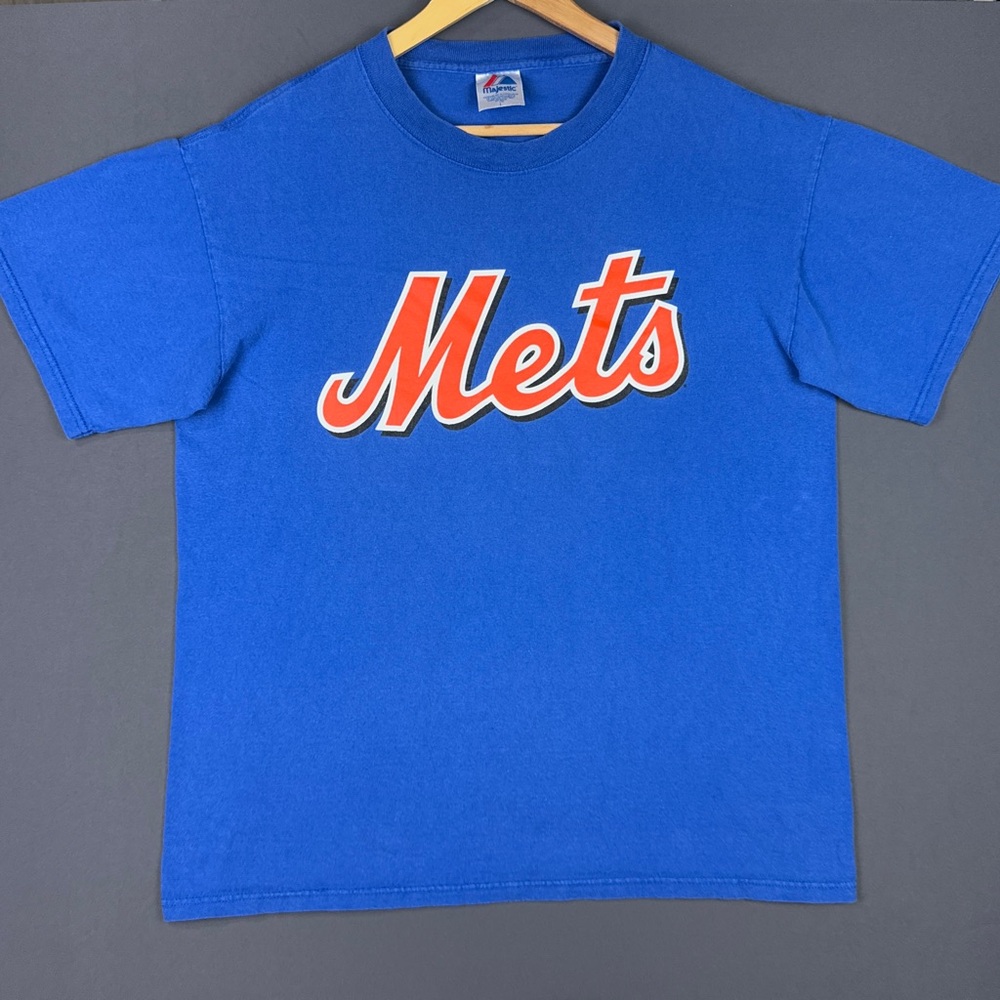 Vintage Y2K New York Mets MLB Baseball Shirt Majestic Large #7 Reyes Rare Sports